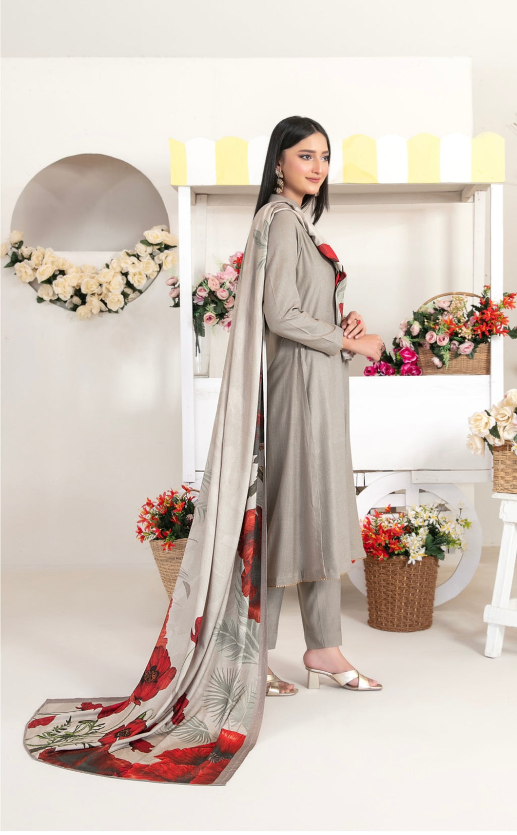 Fancy Leather Peach By Laila-UNSTITCHED