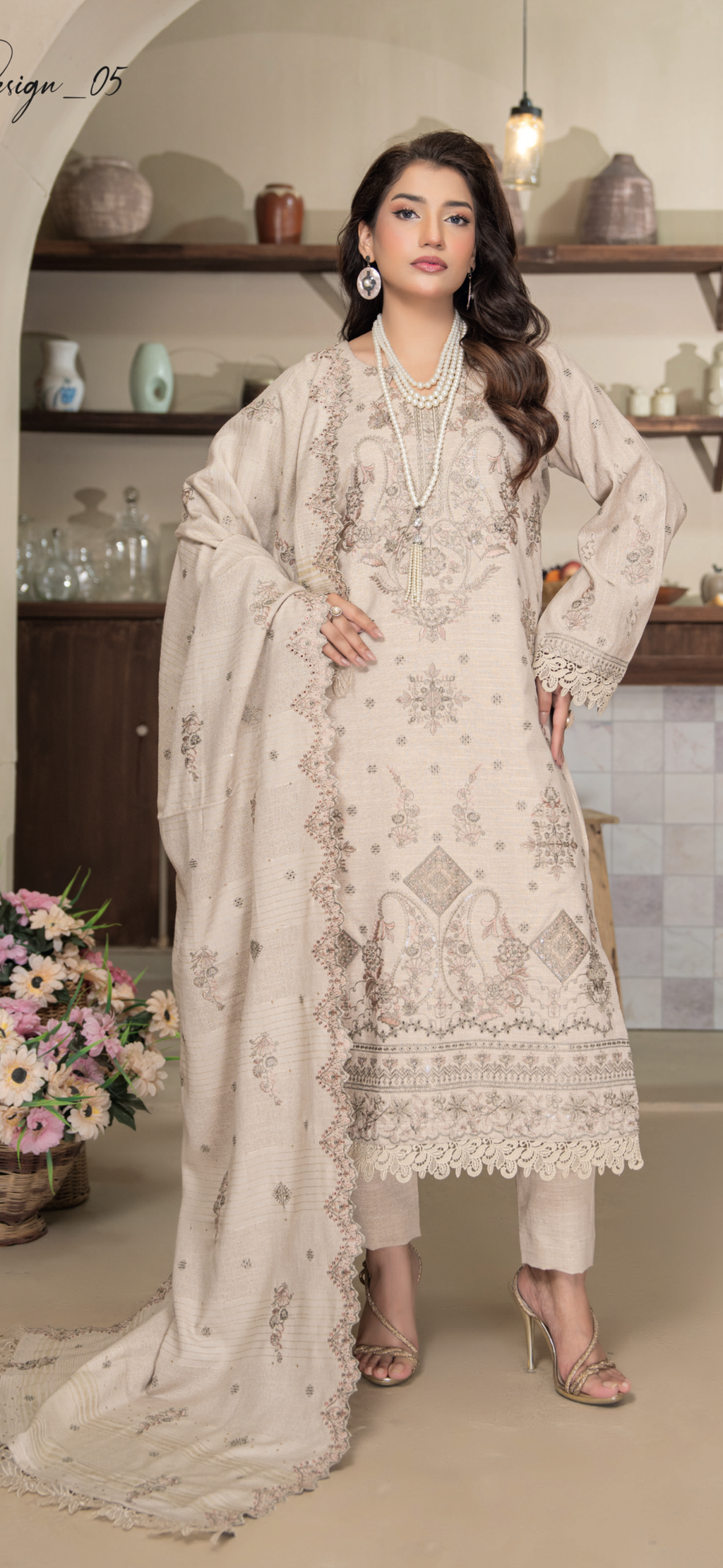 Kainaat Yarn Wool Peach-UNSTITCHED