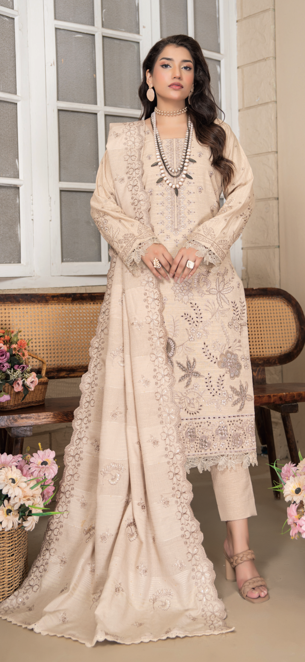 Kainaat Yarn Wool Peach-UNSTITCHED