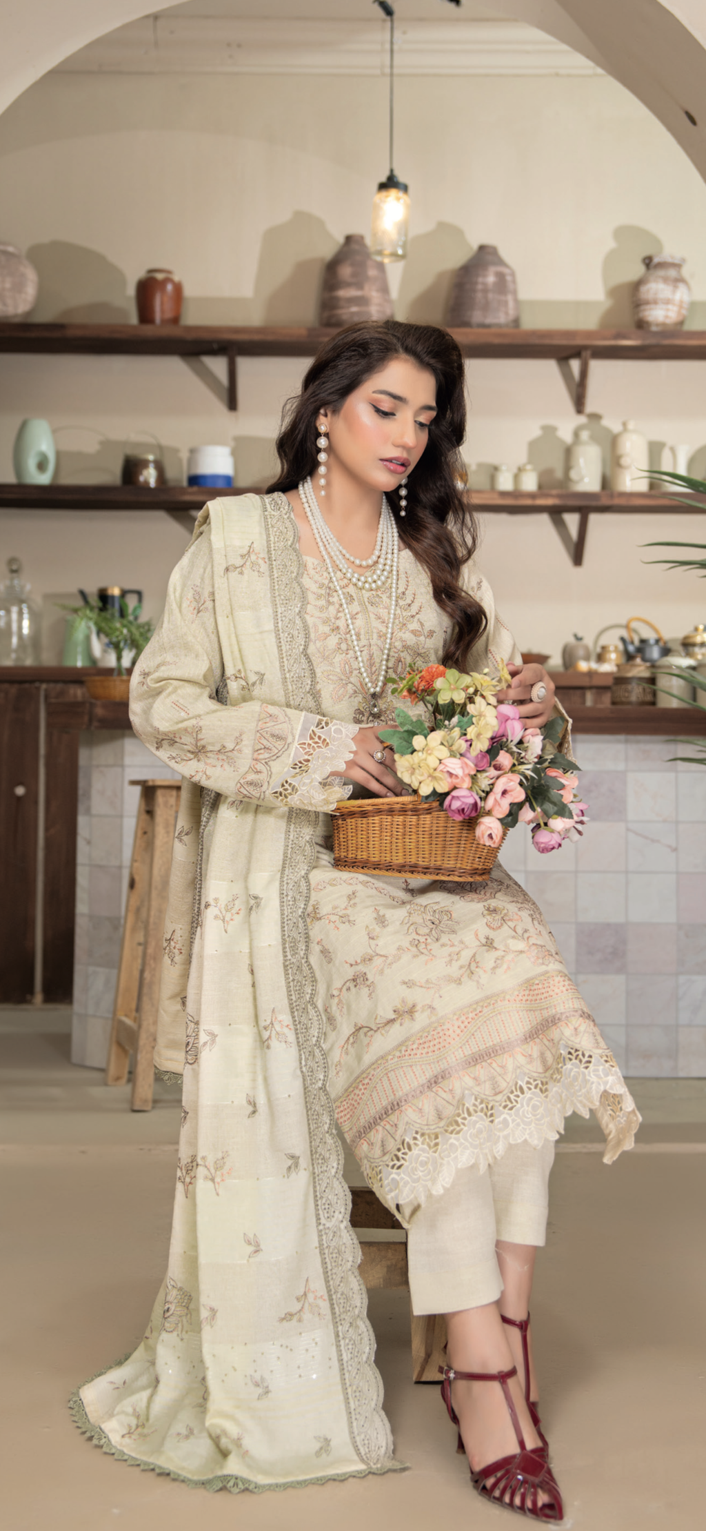 Kainaat Yarn Wool Peach-UNSTITCHED