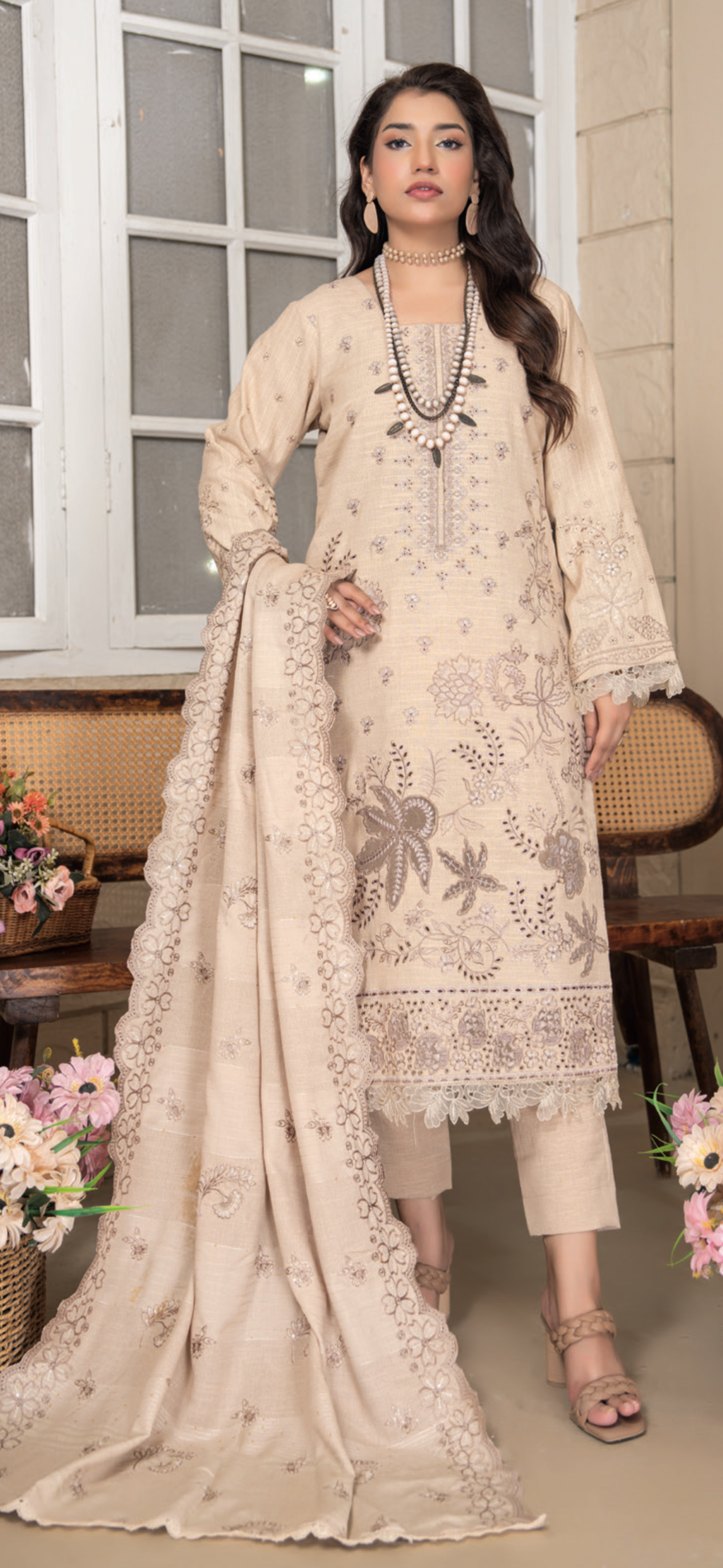 Kainaat Yarn Wool Peach-UNSTITCHED