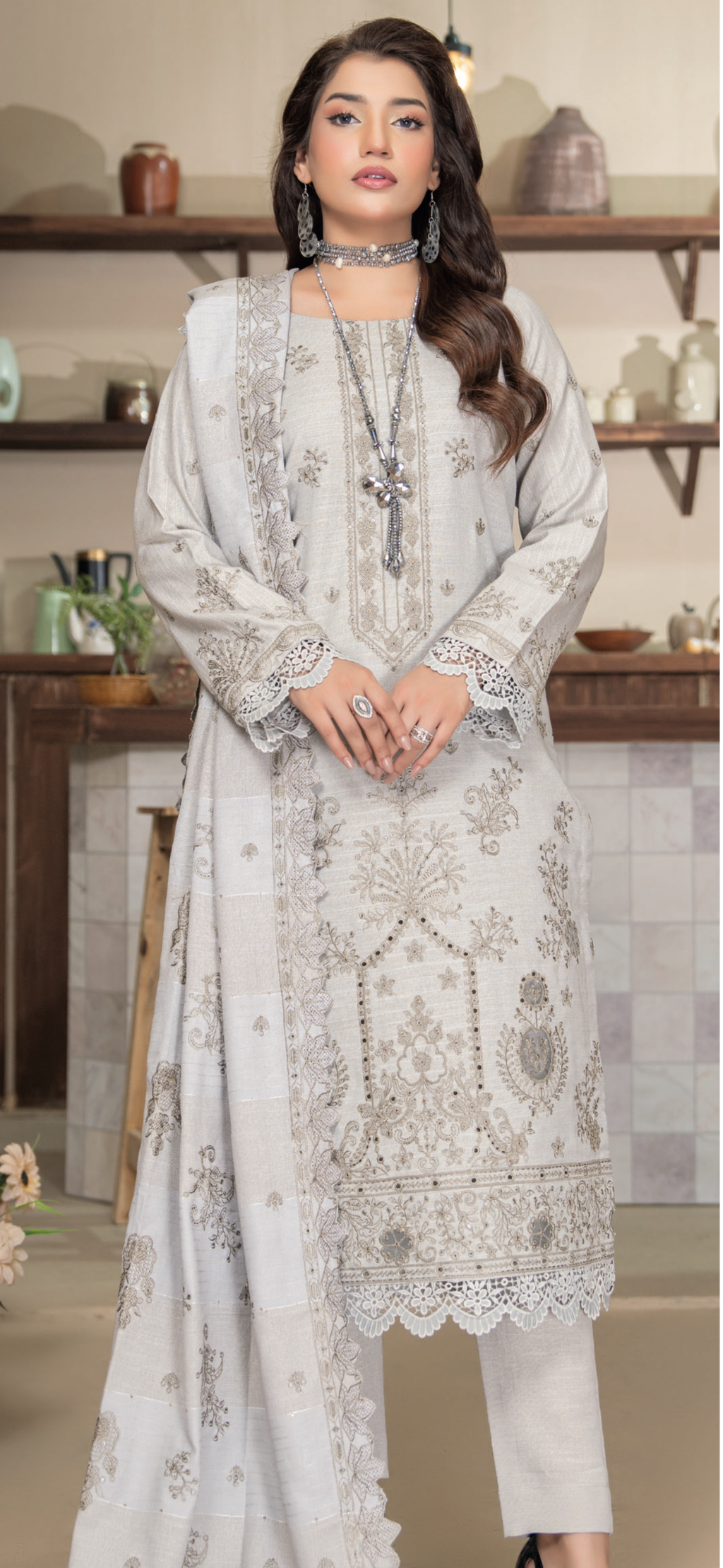 Kainaat Yarn Wool Peach-UNSTITCHED