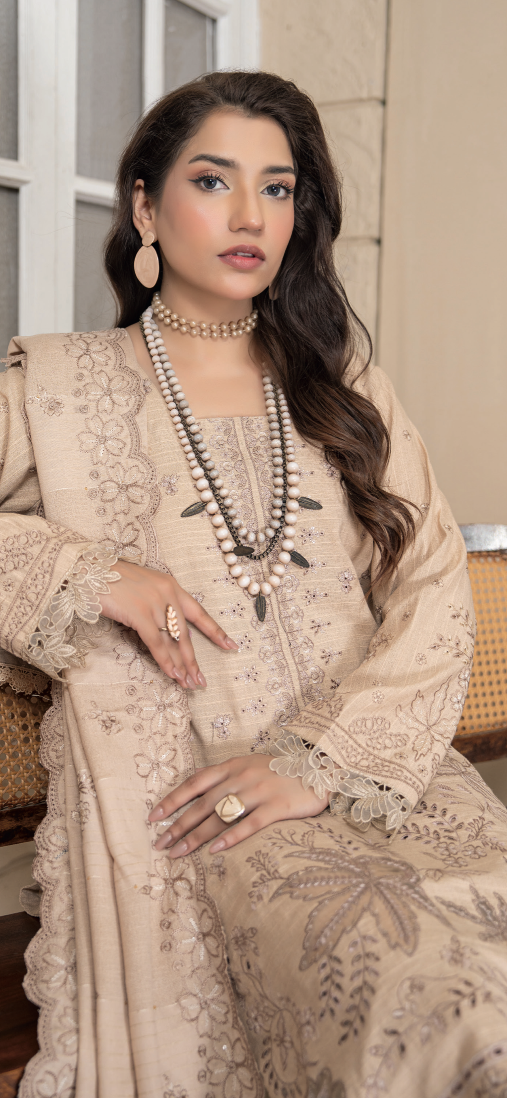 Kainaat Yarn Wool Peach-UNSTITCHED