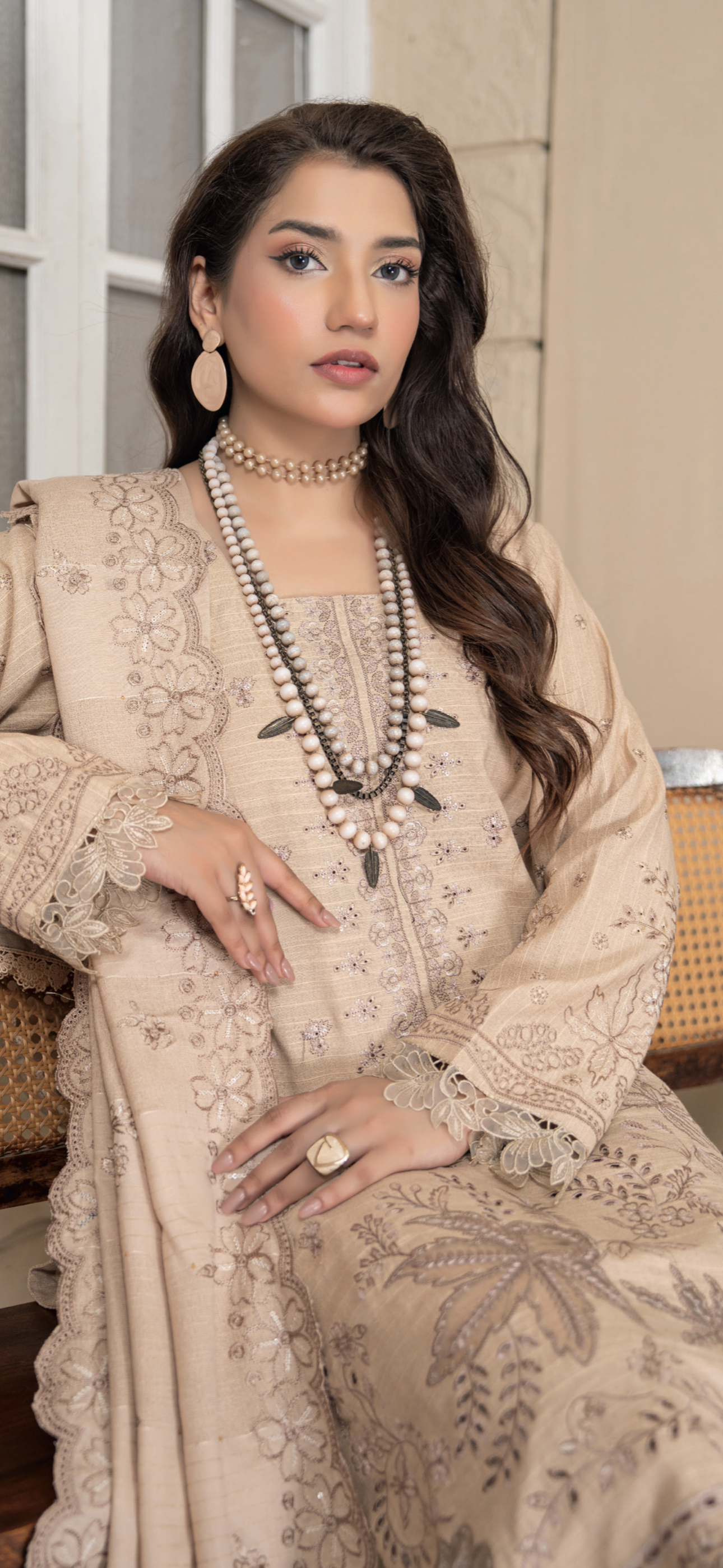 Kainaat Yarn Wool Peach-UNSTITCHED