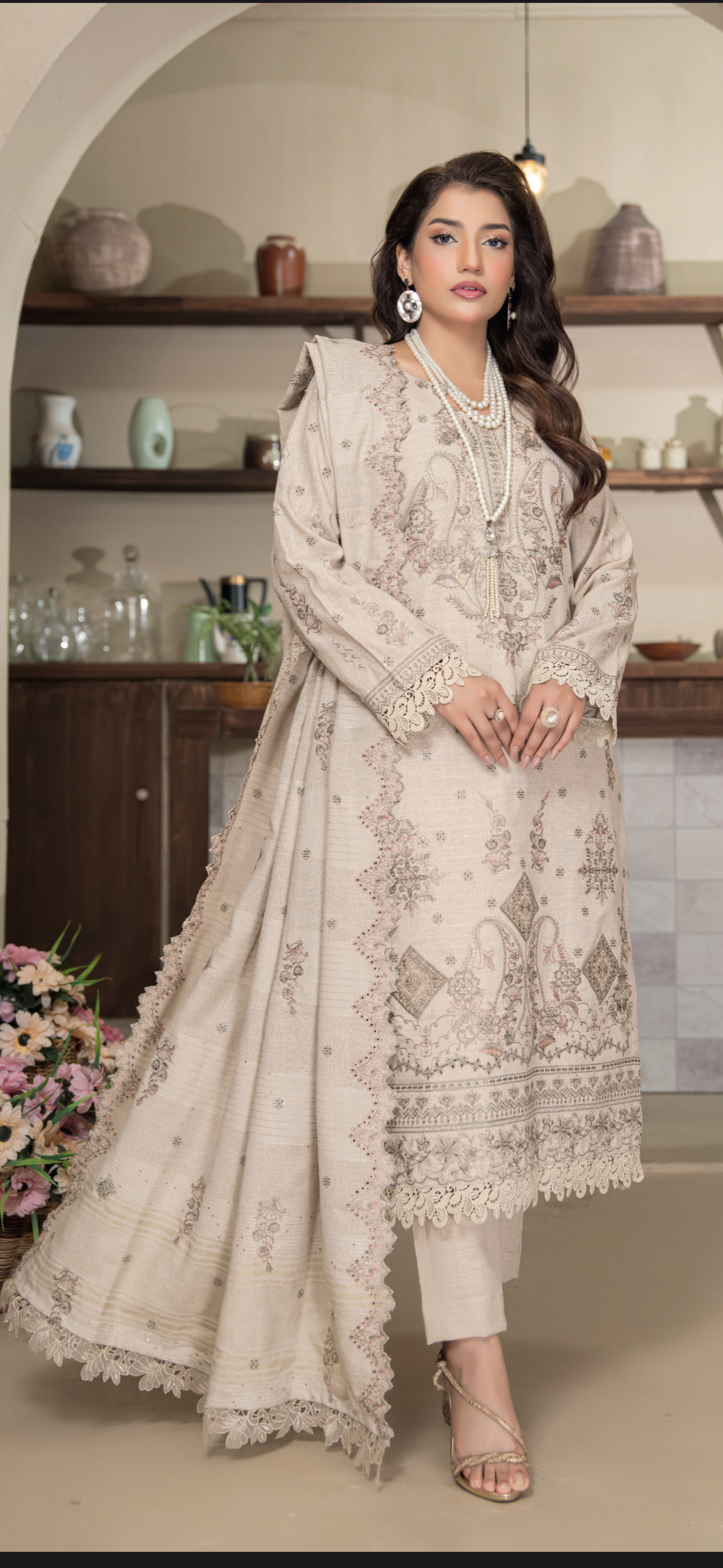 Kainaat Yarn Wool Peach-UNSTITCHED