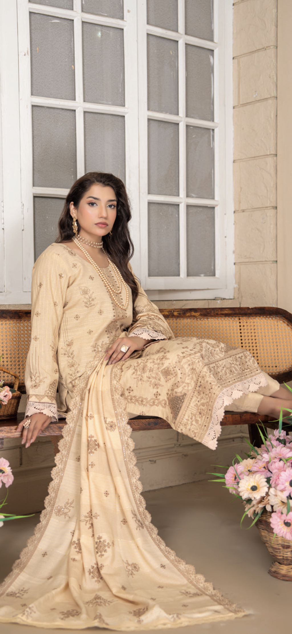 Kainaat Yarn Wool Peach-UNSTITCHED