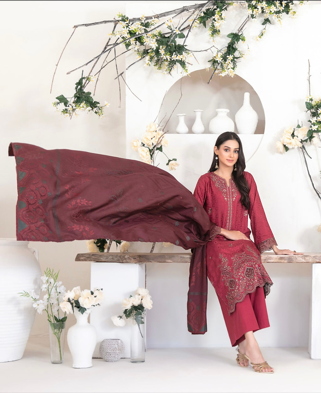 Yumna Viscose jacquard-UNSTITCHED