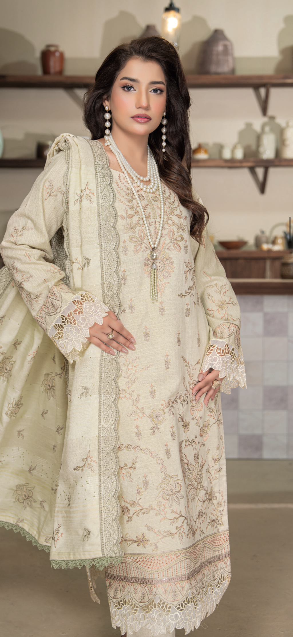 Kainaat Yarn Wool Peach-UNSTITCHED