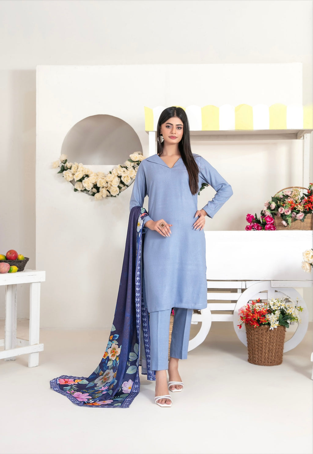 Fancy Leather Peach By Laila-UNSTITCHED