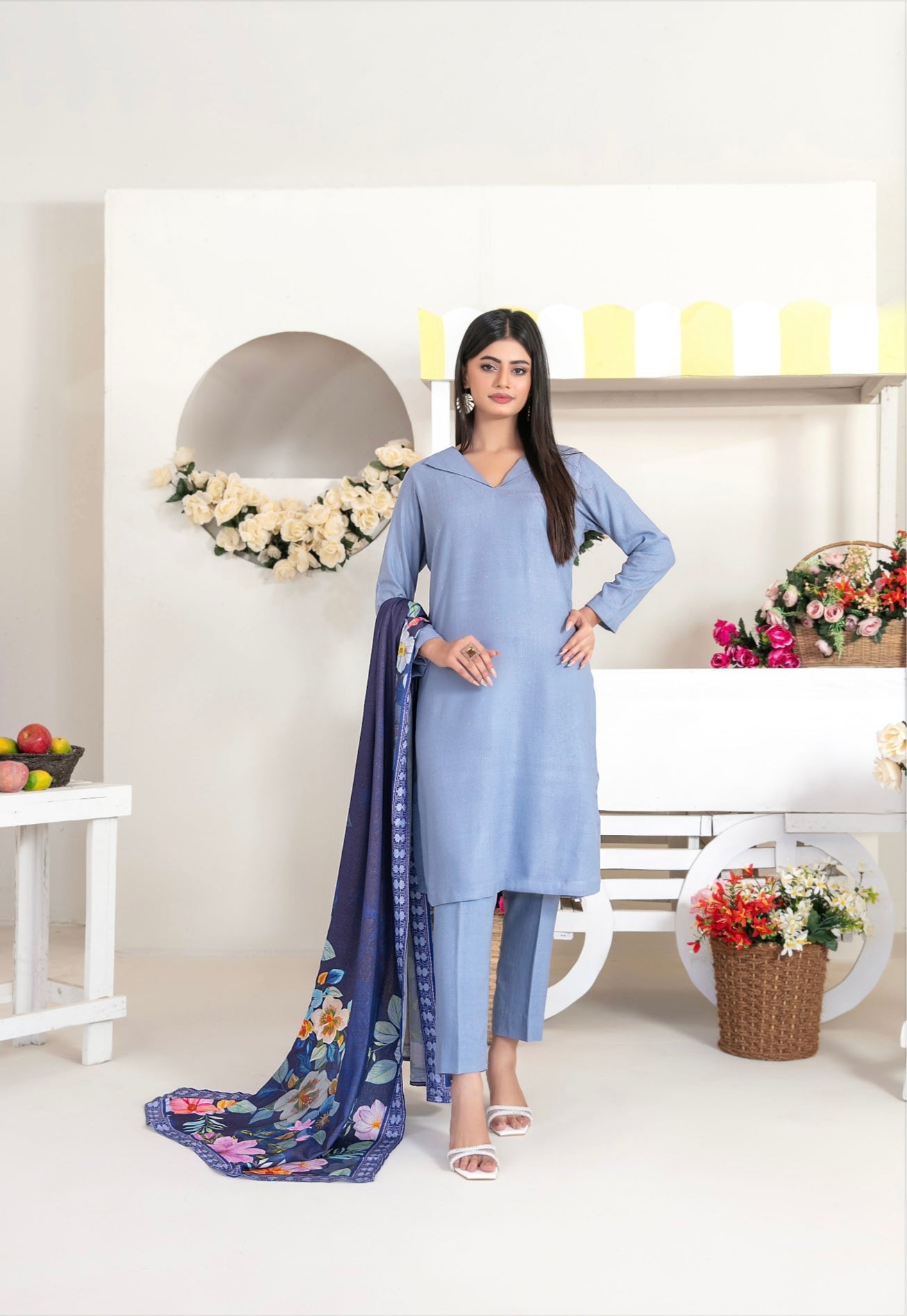 Fancy Leather Peach By Laila-UNSTITCHED