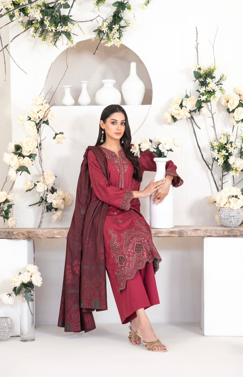 Yumna Viscose jacquard-UNSTITCHED