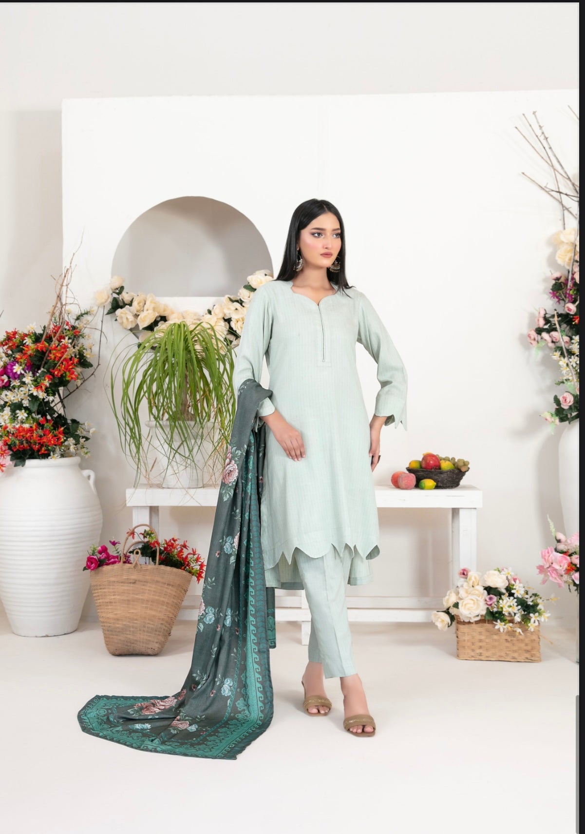 Fancy Leather Peach By Laila-UNSTITCHED