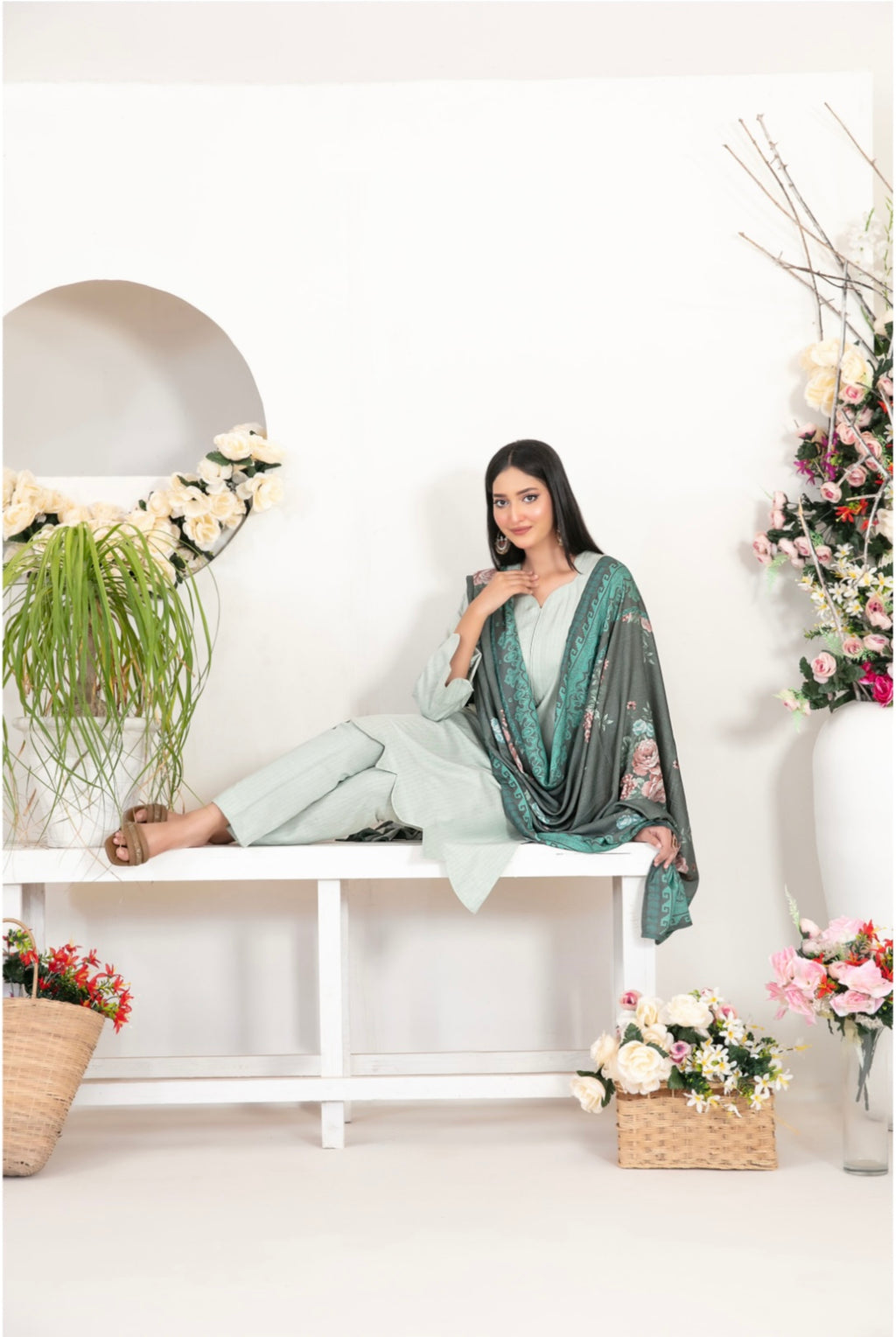 Fancy Leather Peach By Laila-UNSTITCHED