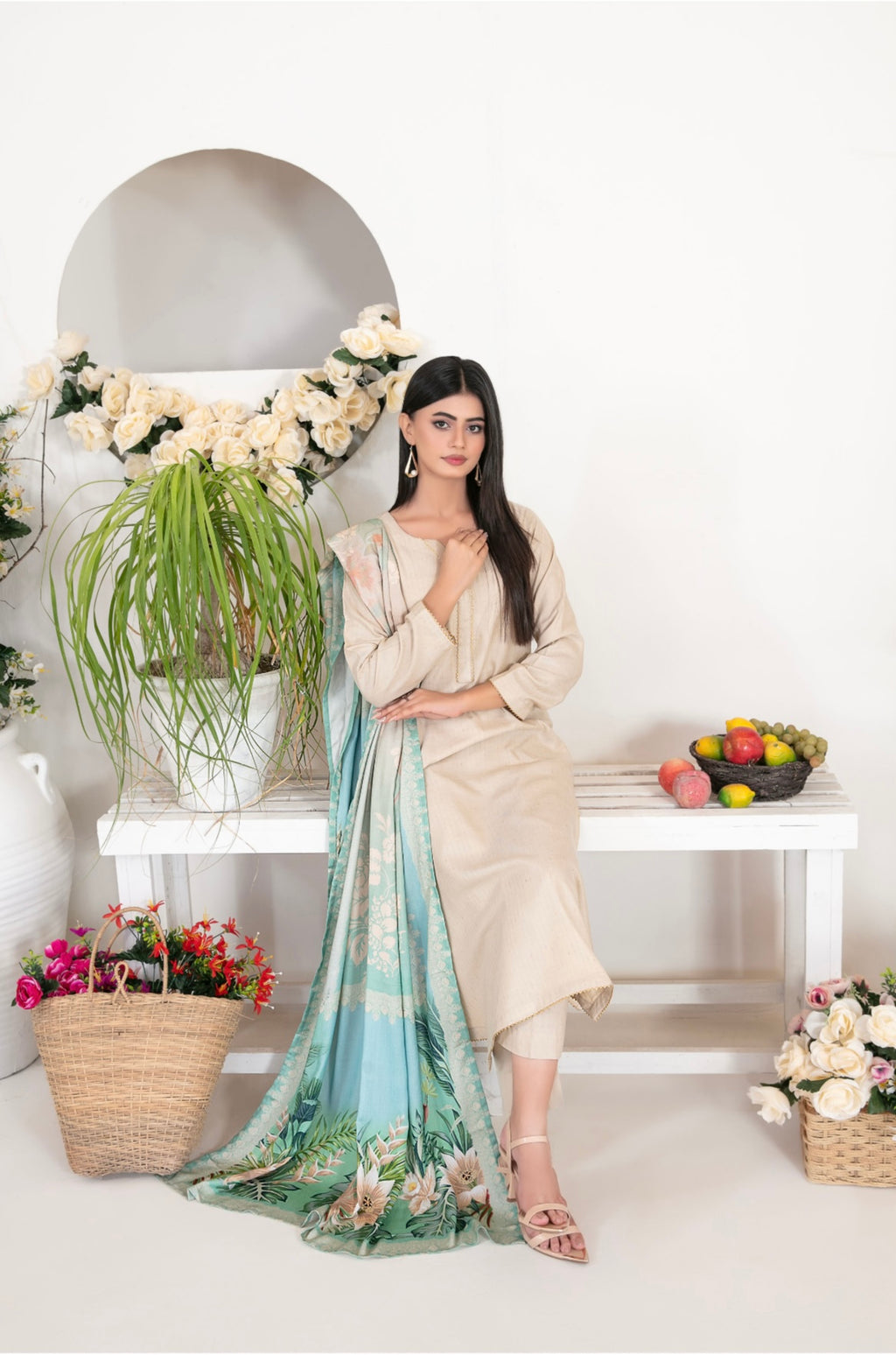 Fancy Leather Peach By Laila-UNSTITCHED